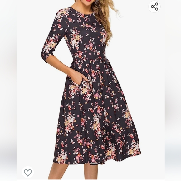 Simple Favor Dresses & Skirts - Simple Favor Floral 3/4 Sleeve Dress Size XXL NWT